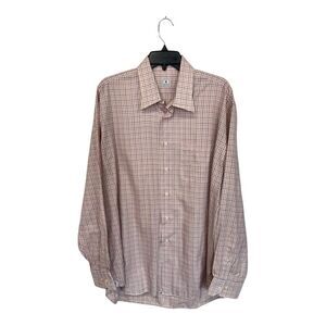 Peter Millar |‎ Plaid Checkered Long Sleeve Collar Button Down Dress Shirt XL